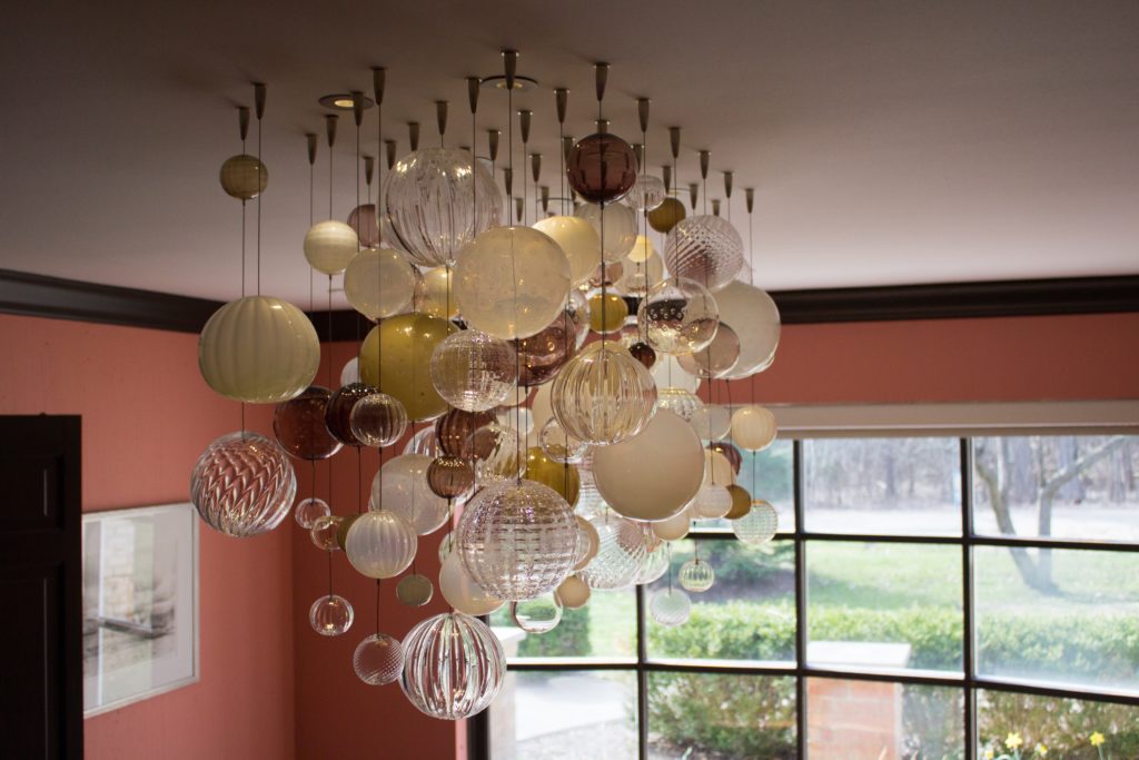 Whiskey and Ivory Bubble Chandelier